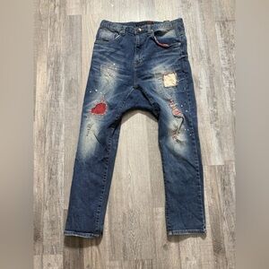 Stylish Blue Distressed Men's Jeans
